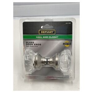 Defiant Satin Nickel Fluted Glass Door Knob Set Hall & Closet 393 098 New